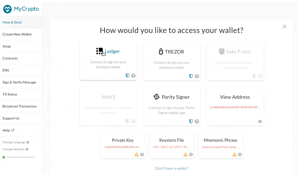hardware wallet Parity Signer app